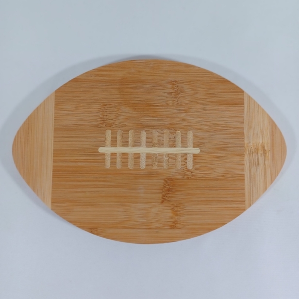 Football Cheese Cutting Board Gift Wood 9.25 X 6.25 X 7/16 inches